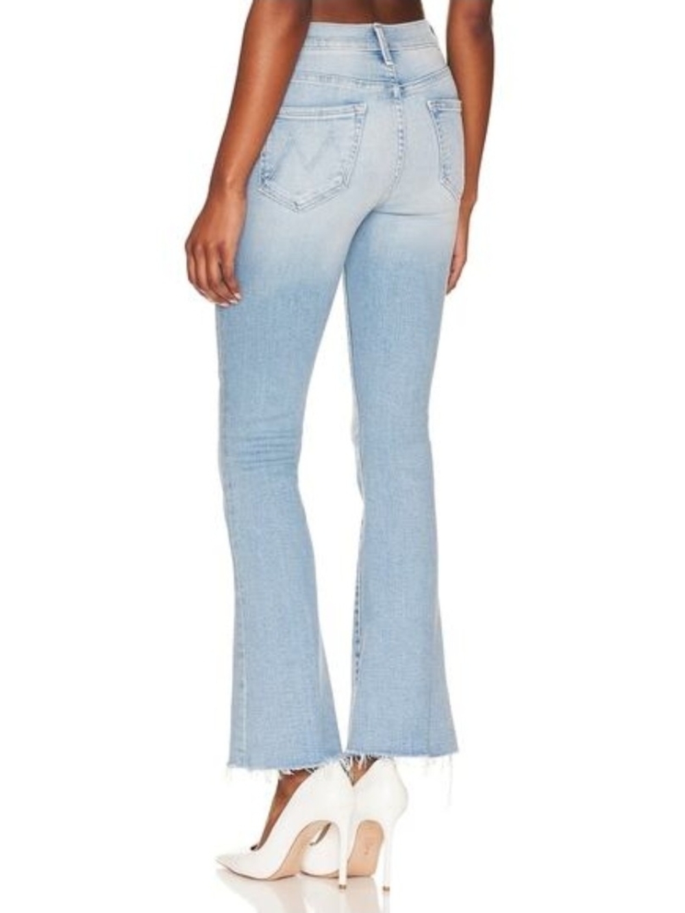 MOTHER The Weekender Fray California Cruiser High Rise Raw Hem Flare Womens 28 - Picture 2 of 15
